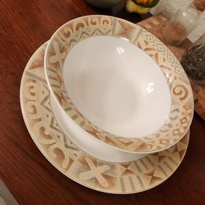 Large serving bowl and platter Canyon by Sango